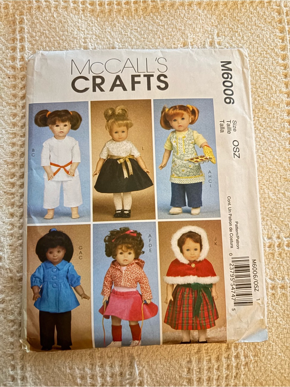 McCall’s Crafts Pattern M6006 for 18” Doll Clothes